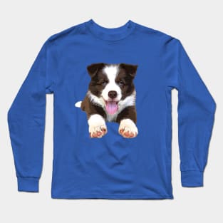 Chocolate Brown Border Collie Long Sleeve T-Shirt